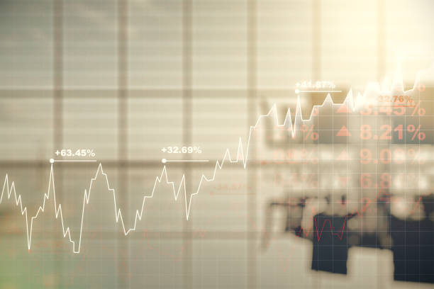 istock Double exposure of virtual creative financial diagram on a modern boardroom background, banking and accounting concept 1530725385