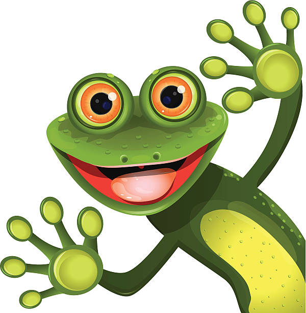 ilustrações, clipart, desenhos animados e ícones de divertido sapo verde - frog sideways glance humor desire