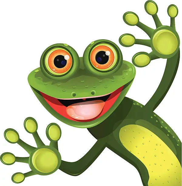Vector illustration of merry green frog