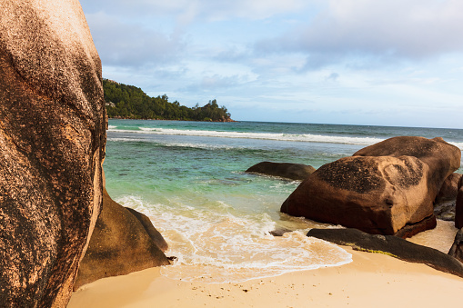 Beautiful beach Baie Lazare at Seychelles - nature background