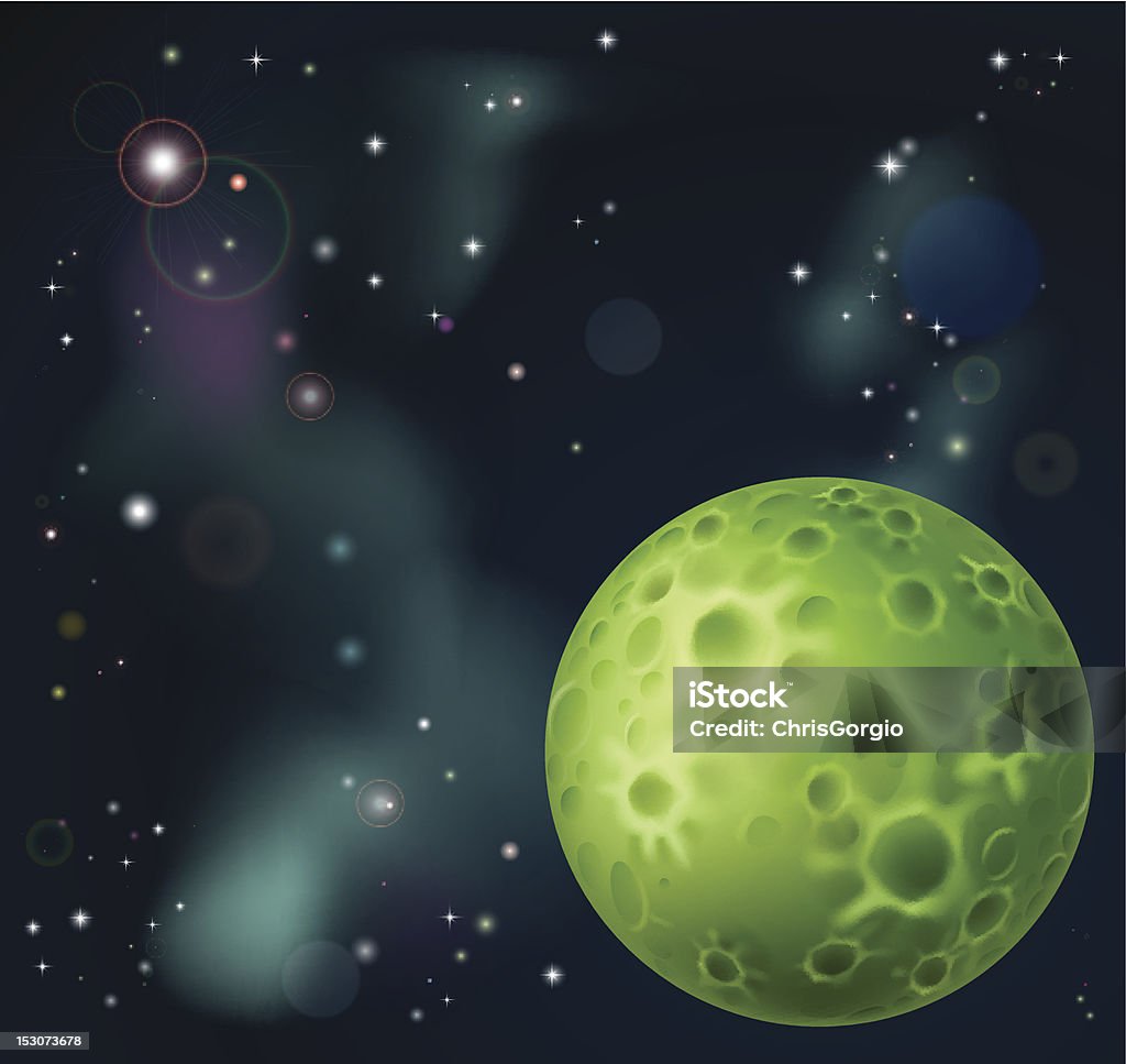 Space background An outer space cartoon background with fantasy moon in the foreground. Vector file is eps 10 and uses transparency blends and gradient mesh Moon Surface stock vector