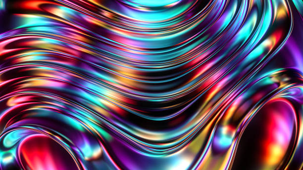 istock Abstract wavy liquid background. Modern iridescent colours 1530739606