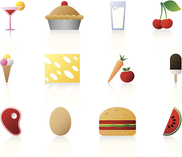 food icons http://www.maximillion.users.cg.yu/istock/3dicons.jpg apple pie cheese stock illustrations