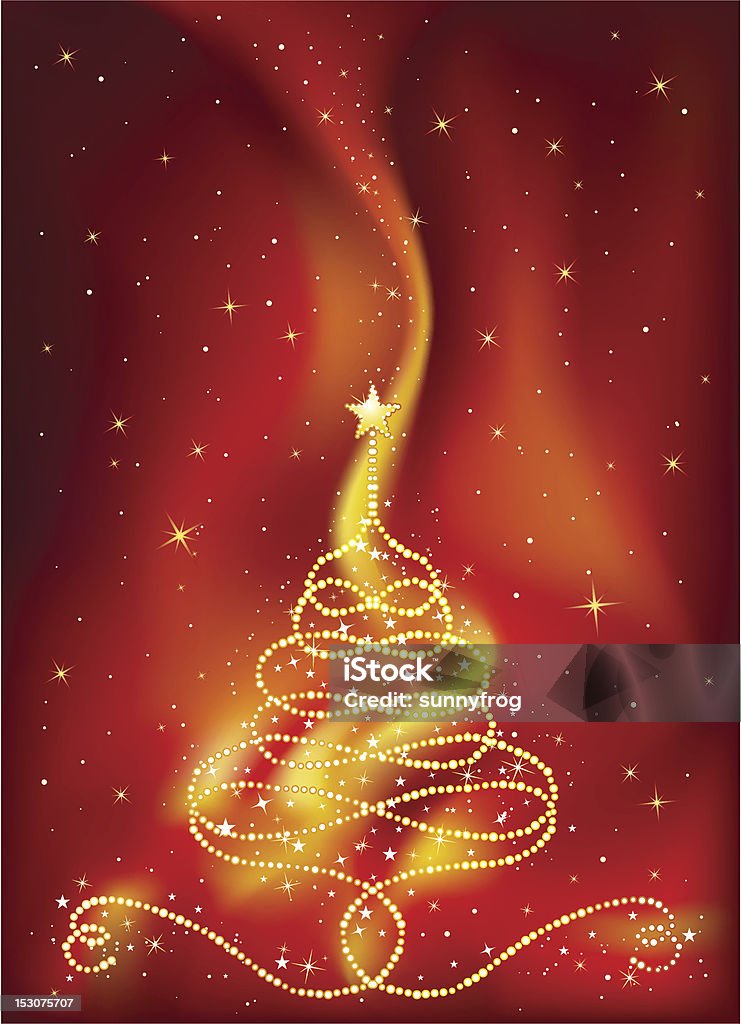Ardientes árbol de navidad - arte vectorial de Abstracto libre de derechos