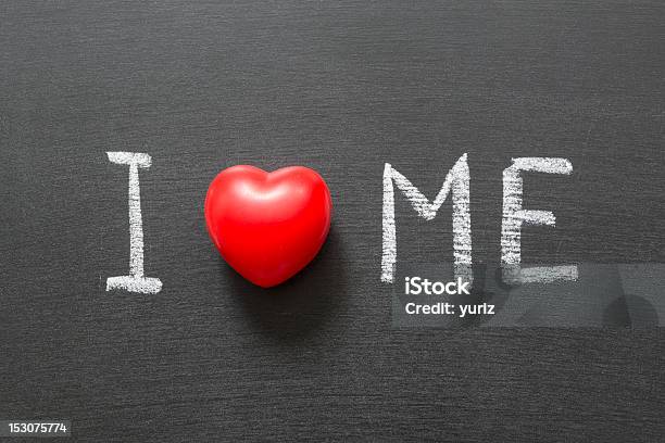 I Love Me Stock Photo - Download Image Now - Black Color, Chalkboard - Visual Aid, Concepts