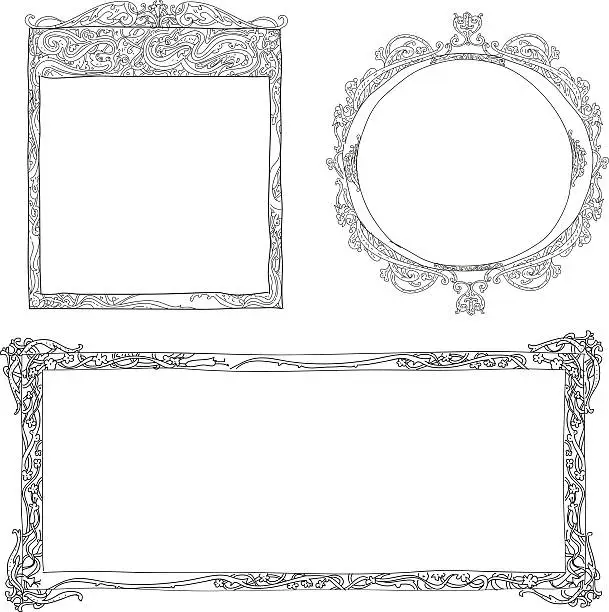 Vector illustration of Hand Drawn Frames
