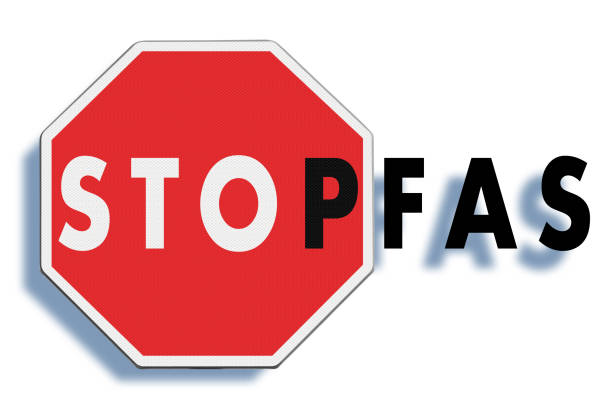 istock Stop dangerous PFAS per-and polyfluoroalkyl substances used in products and materials due to their enhanced water-resistant properties - Concept with stop road sign 1530773589