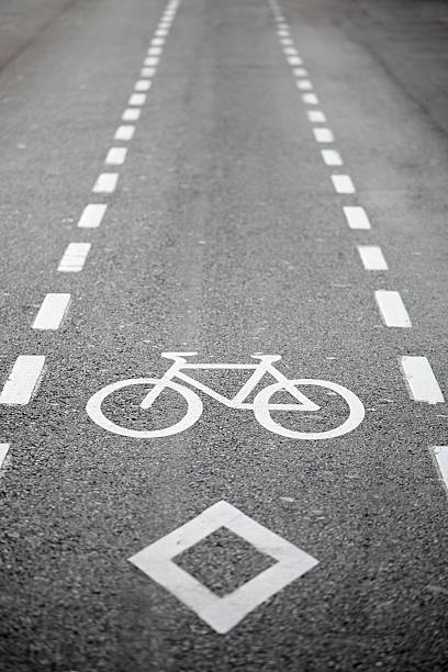 Bicycle lane stock photo