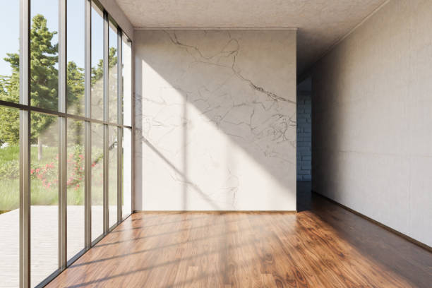 istock luxurious empty loft apartment with window and minimalistic interior living room design; 3D Illustration 1530779337