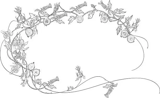 Vector illustration of Floral Frame