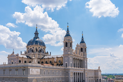 Cathedral of Santa Maria la Real de la Almudena in Madrid capital of Spain visited on summer vacation