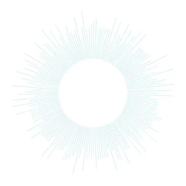 Vector illustration of Blue radial lines around a circular copy space