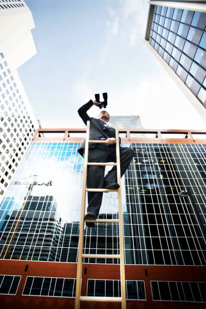 businessman looks to the future