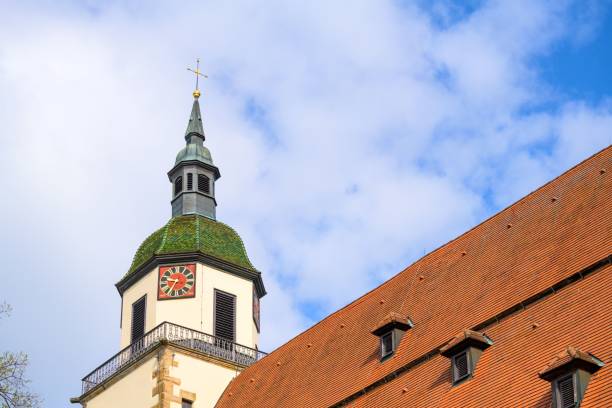 Weilheim Teck, Germany – April 26, 2023: Peterskirche - Protestant church in Esslingen district in late Gothic style.