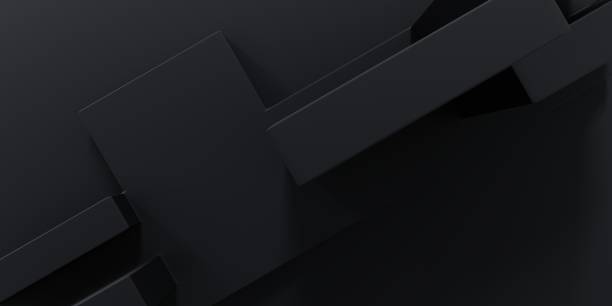 istock 3d rendering of black architecture abstract geometric background. Scene for advertising, technology, showcase, banner, cosmetic, brochure, business, sport, game. Sci-Fi Illustration. Product display 1530806908