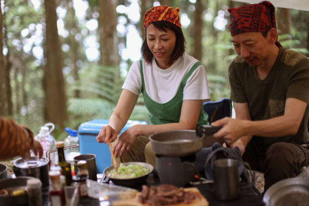istock Cooking Lunch in the forest camping division 1530807893