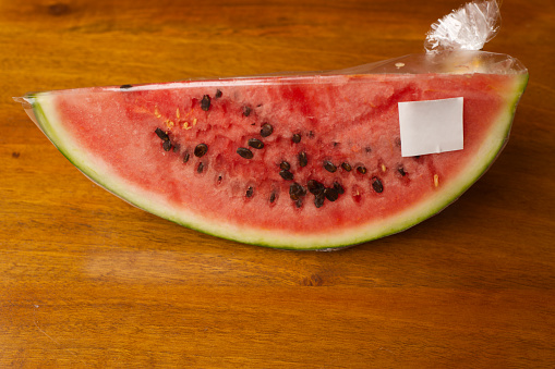 Packaged watermelon.