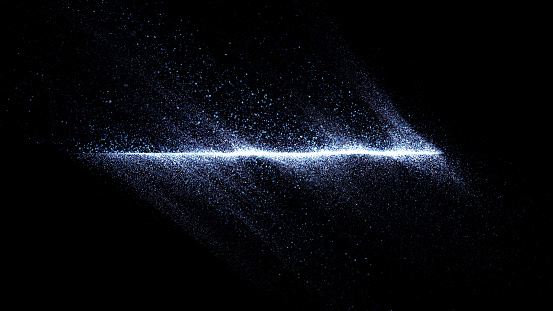 Abstract line particles on black background design element