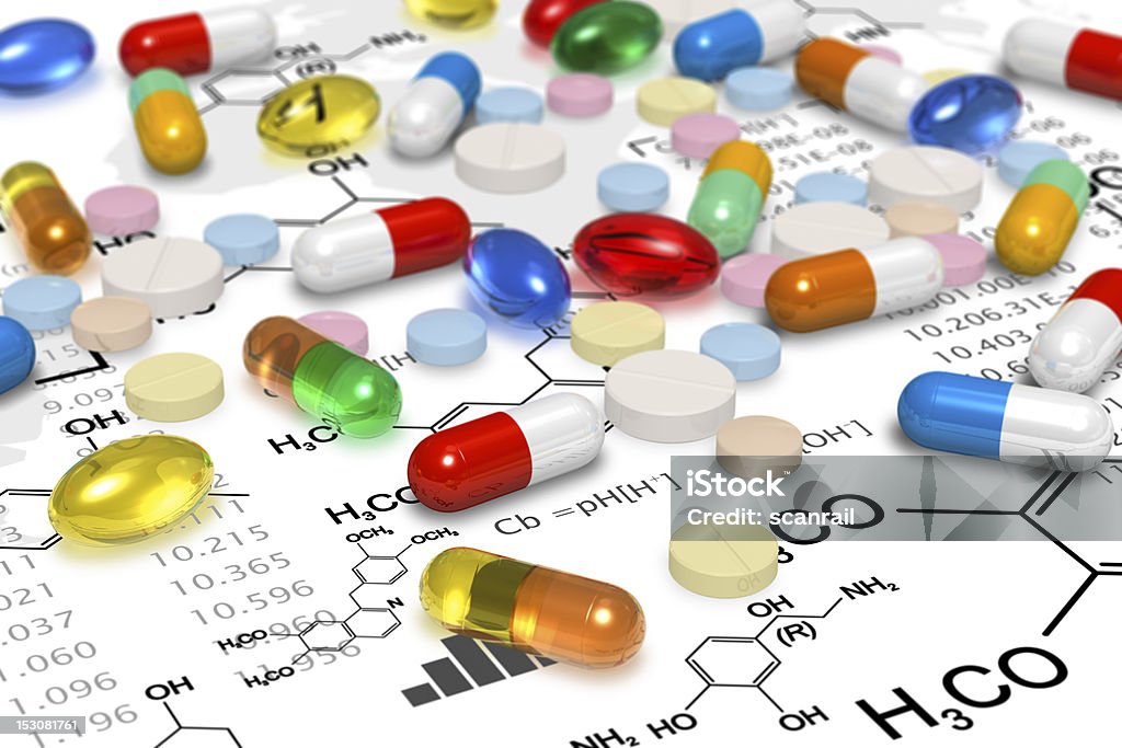 De farmacia y la investigación médica concepto - Foto de stock de Adicción libre de derechos