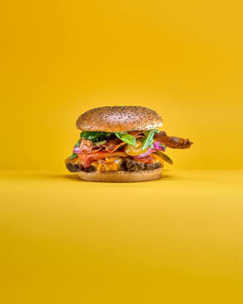 Delicious cheeseburger in a cafe