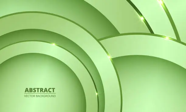 Vector illustration of Abstract luxury light green circles elegant vector background.