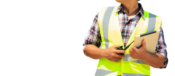 istock The male engineer is planning and checking work, white background 1530830616