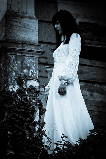 istock Mysterious woman in white 153083781