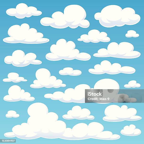 Clouds — стоковая векторная графика и другие изображения на тему Без людей - Без людей, Белый, Векторная графика