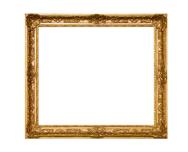 moldura de ouro - picture frame classical style elegance rectangle imagens e fotografias de stock