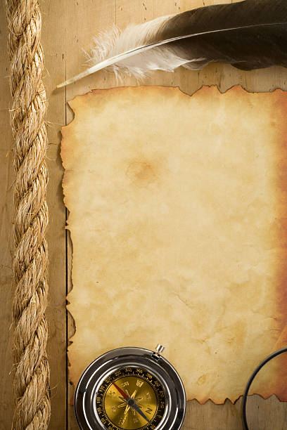 istock parchment old paper and ship ropes 153085379