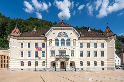 The historic Government House of Lichtenstein in Vaduz, Liechtenstein