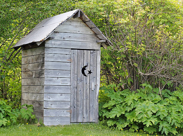 Casa de Banho Externa do Alasca no Verão - fotografia de stock