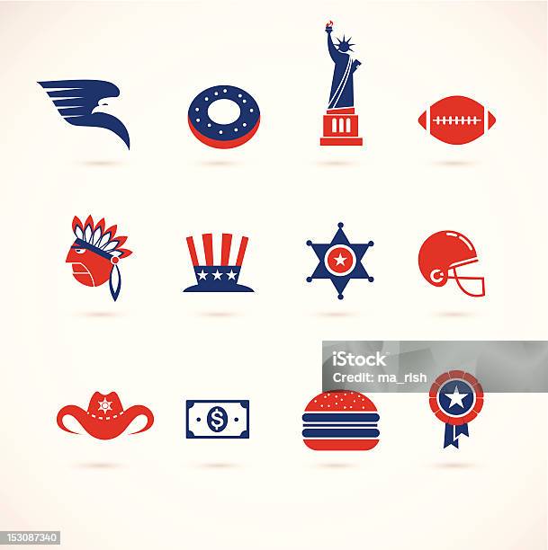 Usa Collection Of Vector Icons Stock Illustration - Download Image Now - Baseball - Ball, Baseball - Sport, Cheeseburger