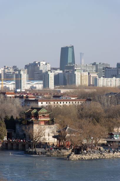 istock Cityscape featuring modern tall buildings and small old temples 1530874808