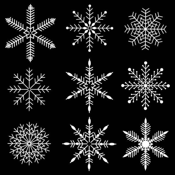 istock Vector illustration of Set 9 different snowflakes of handwork for design 1530887219