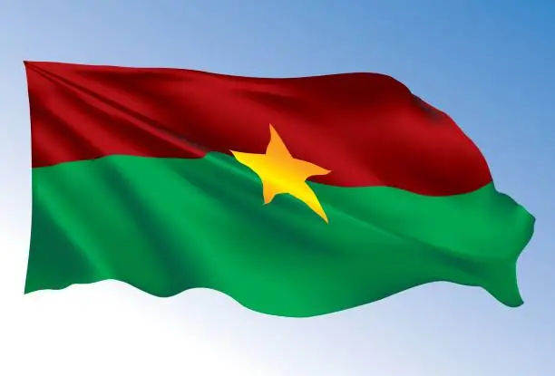Vector illustration of Burkina faso Flag