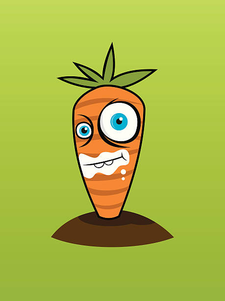 Zombie carrot vector art illustration