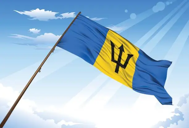 Vector illustration of Barbados Flag