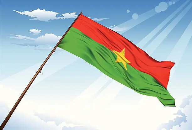 Vector illustration of Burkina-faso Flag