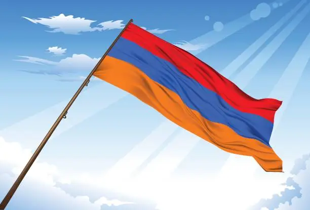 Vector illustration of Armenia Flag