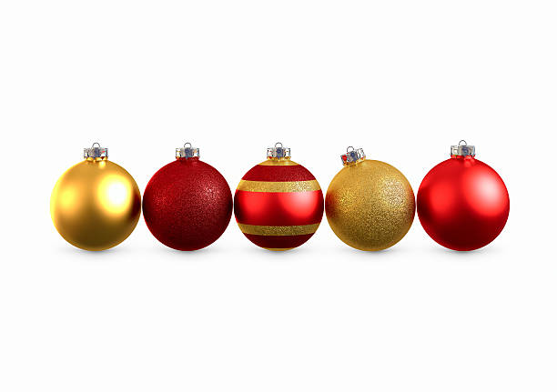 Red-Gold Christmas Ornaments stock photo