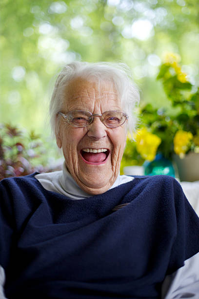 Senior Woman Laughing stock photo