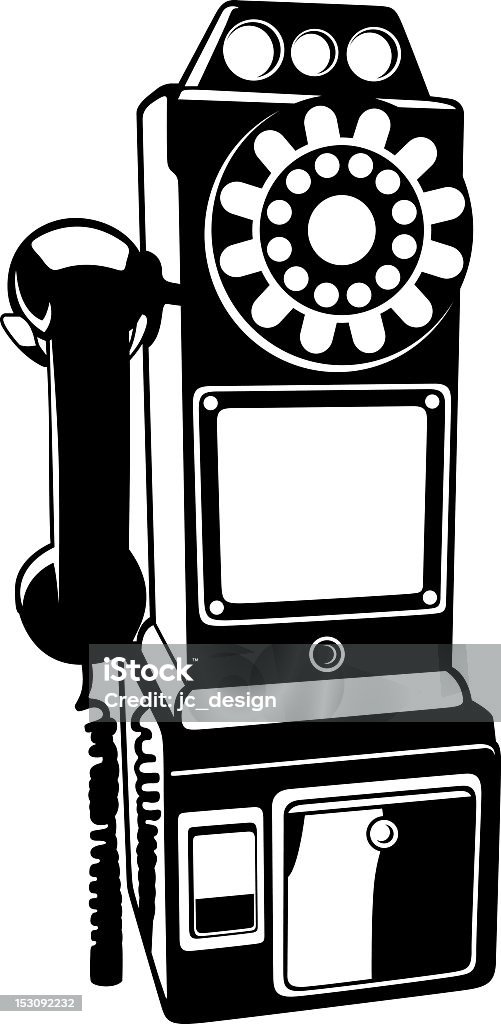 Retrò illustrazione di telefono - arte vettoriale royalty-free di Telefono pubblico