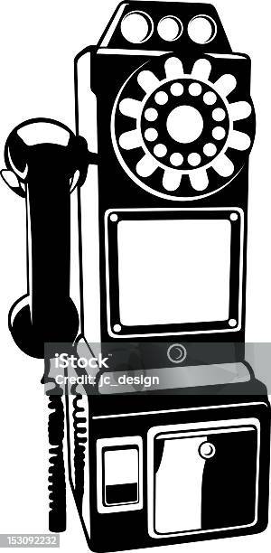 Retrò Illustrazione Di Telefono - Immagini vettoriali stock e altre immagini di Telefono pubblico - Telefono pubblico, Antico - Vecchio stile, Attrezzatura per le telecomunicazioni