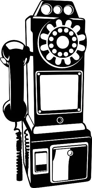 Vector illustration of Retro telephone illustration