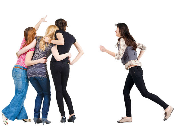 istock woman hastens to join friends 153092302