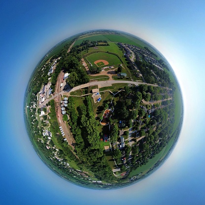 The 360 panorama little planet shot of Yutan. Nebraska, United States.