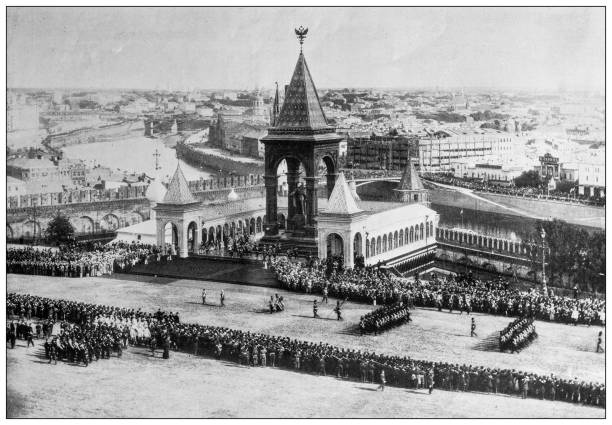 istock Antique image from British magazine: Inauguration of Monument of Alexander II, Moscow 1530948593