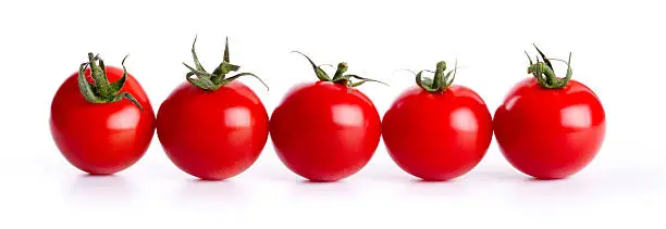 Photo of row of cherry tomatos