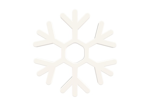 A festive snowflake isolated on a white background. 3d render.